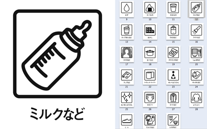 支援物資分類用ピクトグラム